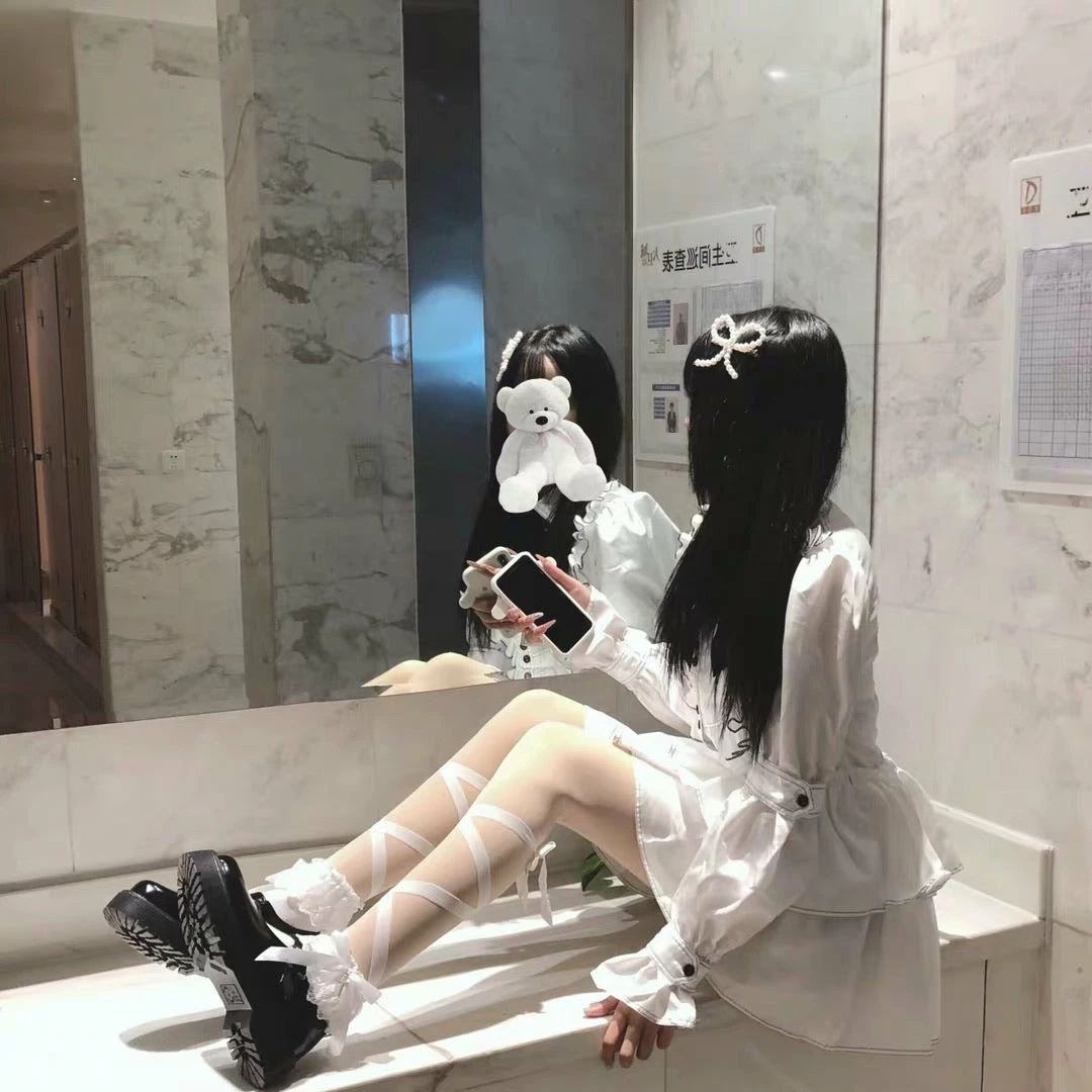 EverythingCuteClub Lingerie + Panties + Sleepwear + Socks White Ribbon Cross Socks 4 EverythingCuteClub Lingerie + Panties + Sleepwear + Socks White Ribbon Cross Socks