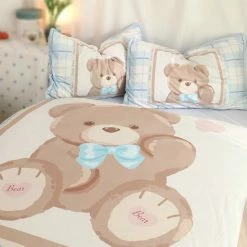 EverythingCuteClub Morning Bear Milky Fleece Bedding Set Soft Bed Linen / Bedding Sets
