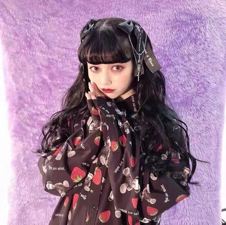 EverythingCuteClub Accessories Hairpins Cross Chain Gothic Ribbon 5 EverythingCuteClub Accessories Hairpins Cross Chain Gothic Ribbon