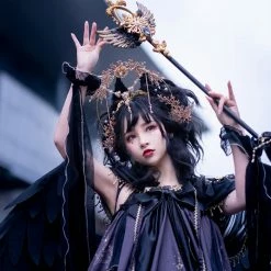 EverythingCuteClub Gothic Black Scepter Handmade Accessories