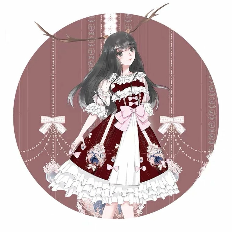 EverythingCuteClub Nara Deer Lolita JSK Dress (no Sleeves) Plus Kawaii Plus Size 6 EverythingCuteClub Nara Deer Lolita JSK Dress (no Sleeves) Plus Kawaii Plus Size