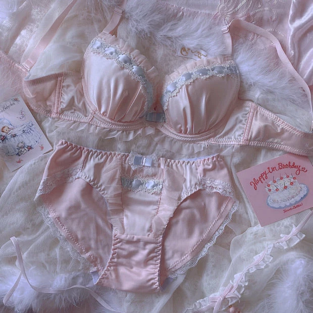 EverythingCuteClub Lingerie + Panties + Sleepwear + Socks Honey Ribbon Bra Underwear One Set 12 EverythingCuteClub Lingerie + Panties + Sleepwear + Socks Honey Ribbon Bra Underwear One Set
