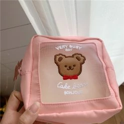 EverythingCuteClub Bear Makeup Bag Travel Bag
