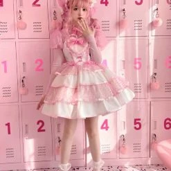 EverythingCuteClub, Creamycuteipie Dress + Rompers Sweet Rabbit Peach Bunny Lolita Dress