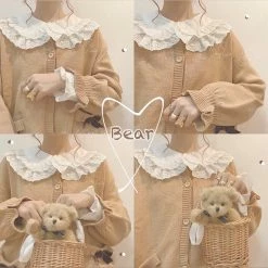 EverythingCuteClub Top Double Layer Doll Collar Short Sleeves Shirt