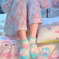 EverythingCuteClub Blue Melody Print Cotton Pyjamas Set Lounge Set Lingerie + Panties + Sleepwear + Socks