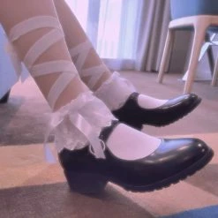 EverythingCuteClub Lingerie + Panties + Sleepwear + Socks White Ribbon Cross Socks 8 EverythingCuteClub Lingerie + Panties + Sleepwear + Socks White Ribbon Cross Socks