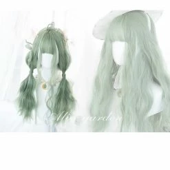 EverythingCuteClub Matcha Green Hair Wigs Curl / Straight