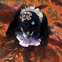 EverythingCuteClub Bags & Wallets Black Rock Bunny Stuffed Toy Bag