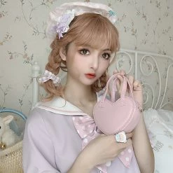 EverythingCuteClub Love Heart Pancake Mini Bag