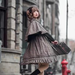 EverythingCuteClub Little Detective British Lolita No Sleeve Dress JSK / Cape Dress + Rompers