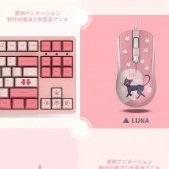 EverythingCuteClub Sailor Moon Luna Crystal Pink Girly Mouse Keyboard+Headphones +Mouses