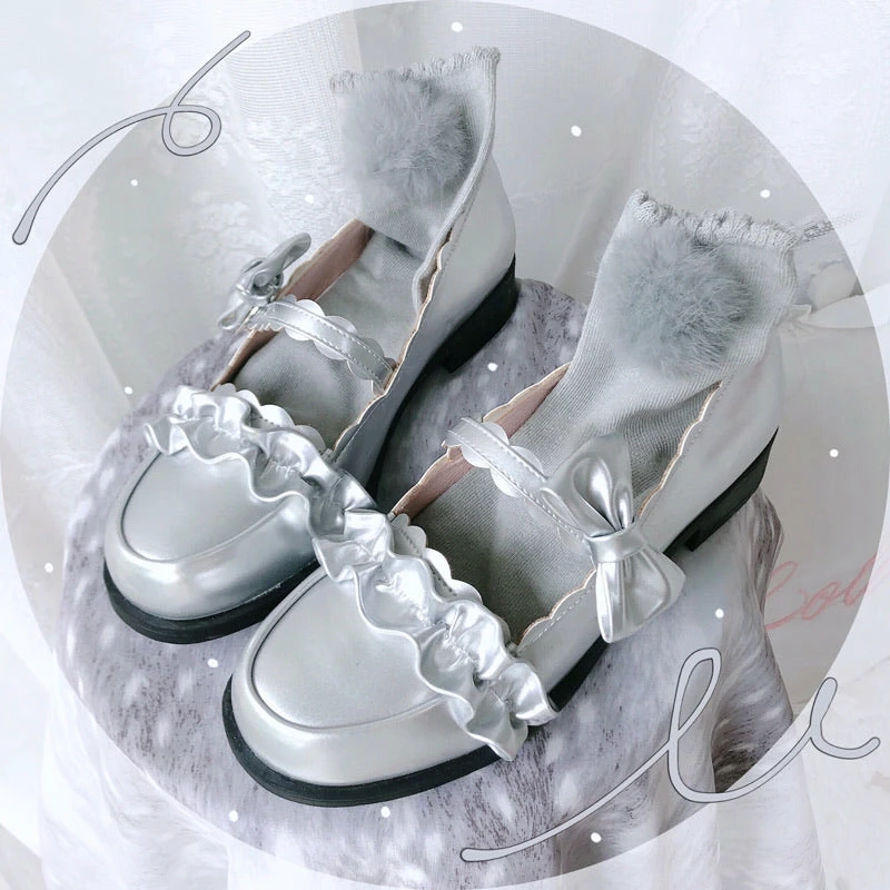 EverythingCuteClub Meiruru Leather Shoes Low Heel Sheep Puff Accessories 16 EverythingCuteClub Meiruru Leather Shoes Low Heel Sheep Puff Accessories