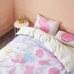 EverythingCuteClub Rabbit Strawberry Girly Room Bedding Set Cotton Bed Linen Bed Linen / Bedding Sets 16 EverythingCuteClub Rabbit Strawberry Girly Room Bedding Set Cotton Bed Linen Bed Linen / Bedding Sets