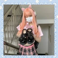 EverythingCuteClub Wishful Star Lolita Shoes Laser Patent Leather Platform Shoes