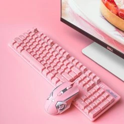 EverythingCuteClub Ajazz All Sakura Pink Mechanical Keyboard / Mouse / Headphone