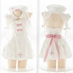EverythingCuteClub Lingerie + Panties + Sleepwear + Socks Nurse Pinky Lingerie Set Cosplay