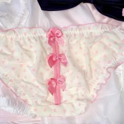 EverythingCuteClub Bowknot Pinky Dot Panties Lingerie + Panties + Sleepwear + Socks