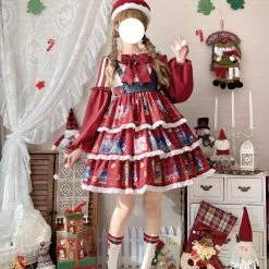 EverythingCuteClub Dress + Rompers The Letter After Christmas Lolita Set Dress + Vest+ Elk Cloak