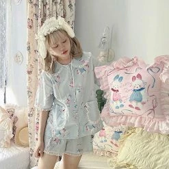 EverythingCuteClub Twins Rabbit Throw Pillow (pillow +pillow Case )