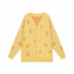 EverythingCuteClub Jackets + Puffs+ Coats Little Duck Creamy Yellow Cardigan