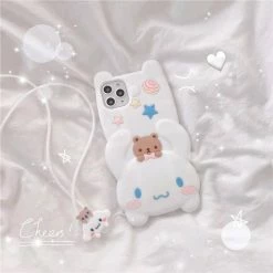 EverythingCuteClub Phone Cases + Ipad Cases Cinnamorolls Silicone IPhone Case With Lanyard