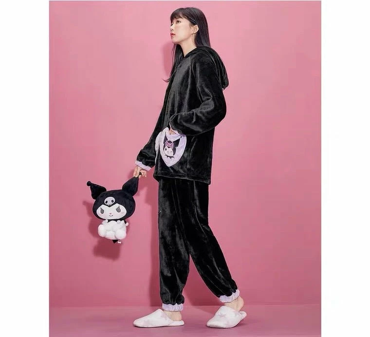 EverythingCuteClub Sanrio Collaboration Kuromi Pyjamas Pajamas Set Fleece Cozy And Warm Top 4 EverythingCuteClub Sanrio Collaboration Kuromi Pyjamas Pajamas Set Fleece Cozy And Warm Top
