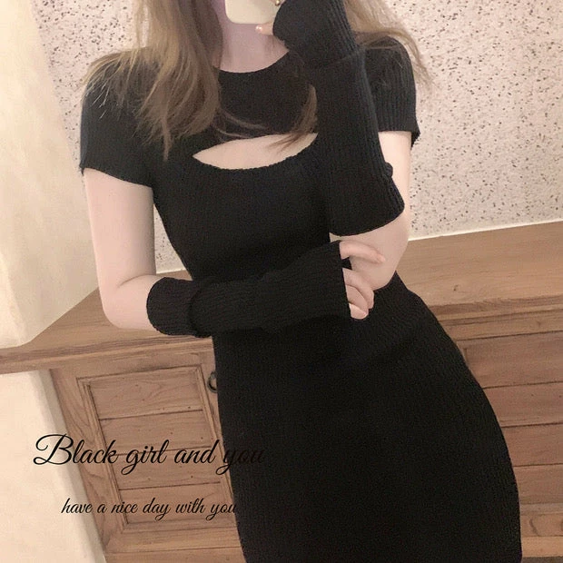 EverythingCuteClub Hollow Out Black / Blue Summer Girl Dress 7 EverythingCuteClub Hollow Out Black / Blue Summer Girl Dress