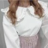 EverythingCuteClub Ruffle Collar Puff Sleeve Tops