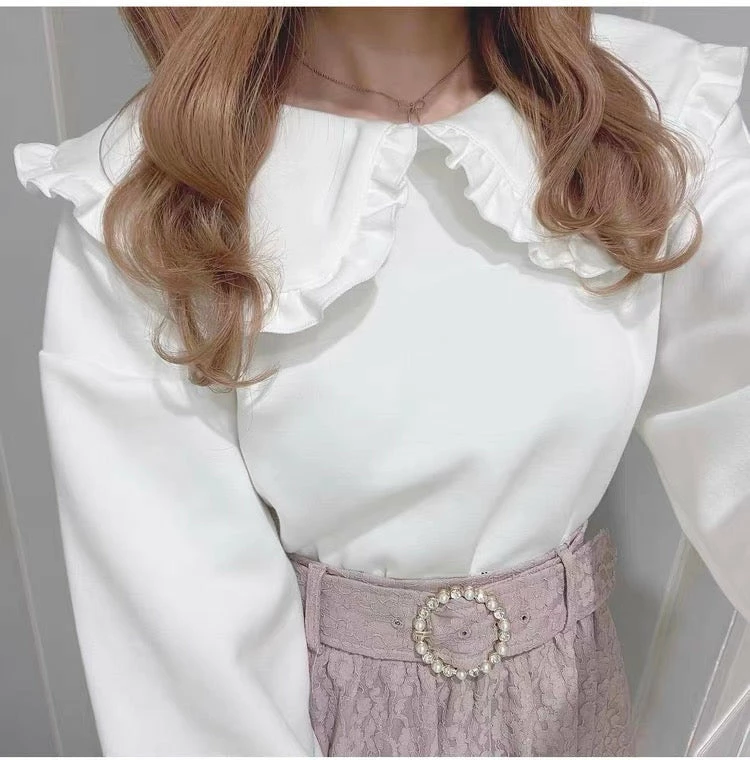 EverythingCuteClub Ruffle Collar Puff Sleeve Tops 3 EverythingCuteClub Ruffle Collar Puff Sleeve Tops