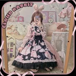 EverythingCuteClub Cloud Rabbit Plus Size Lolita Dress Jump Skirt