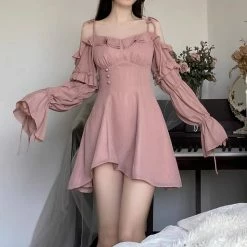 EverythingCuteClub Dress + Rompers Pre-order Shiny Pink/ Purple Off Shoulder Long Sleeve Mini Dress 9 EverythingCuteClub Dress + Rompers Pre-order Shiny Pink/ Purple Off Shoulder Long Sleeve Mini Dress