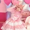 EverythingCuteClub, Creamycuteipie Dress + Rompers Sweet Rabbit Peach Bunny Lolita Dress