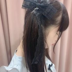 EverythingCuteClub Accessories Viole Ribbon Cross Hair Pin