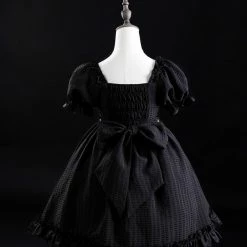 EverythingCuteClub Black Choco Cream Waffle Dolly Dress One Piece Dress 39 EverythingCuteClub Black Choco Cream Waffle Dolly Dress One Piece Dress