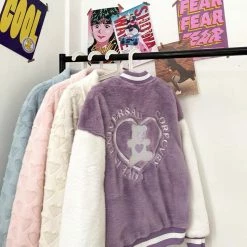 EverythingCuteClub Jackets + Puffs+ Coats Fleece Bear Baseball Jacket