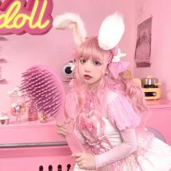 EverythingCuteClub, Creamycuteipie Dress + Rompers Sweet Rabbit Peach Bunny Lolita Dress