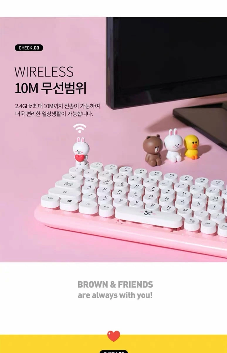EverythingCuteClub Line Friends Series 2 Wireless Keyboard 4 EverythingCuteClub Line Friends Series 2 Wireless Keyboard