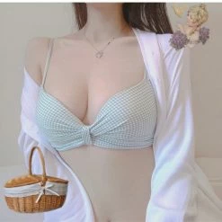 EverythingCuteClub Lingerie + Panties + Sleepwear + Socks Picnic Party Bralette Set (bralette+underwear)