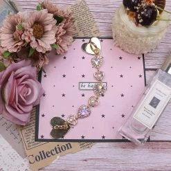 EverythingCuteClub Phone Cases + Ipad Cases Phone Chain Gold/silver Colour Love Heart