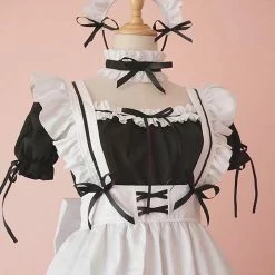 EverythingCuteClub Maid Cafe Cosplay Costume Lingerie Lounge Set Lingerie + Panties + Sleepwear + Socks