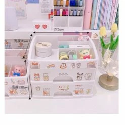 EverythingCuteClub Room Decor Desk Organizer With Stickers