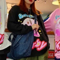 EverythingCuteClub Top Kirby Sweatshirt Pull Over Oversize