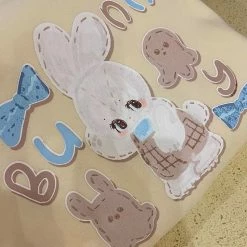 EverythingCuteClub Rabbit Octopus Friends Yellow Sweatshirt Tops