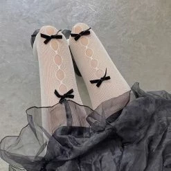 EverythingCuteClub Lingerie + Panties + Sleepwear + Socks White Pantyhose With Black Bowknot Buy 2 Get 1 Free 7 EverythingCuteClub Lingerie + Panties + Sleepwear + Socks White Pantyhose With Black Bowknot Buy 2 Get 1 Free