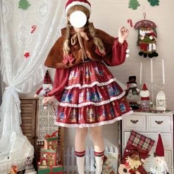 EverythingCuteClub Dress + Rompers The Letter After Christmas Lolita Set Dress + Vest+ Elk Cloak 16 EverythingCuteClub Dress + Rompers The Letter After Christmas Lolita Set Dress + Vest+ Elk Cloak