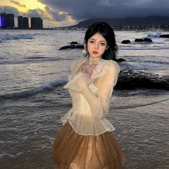 EverythingCuteClub Bottom Sand Silver Tutu Skirt