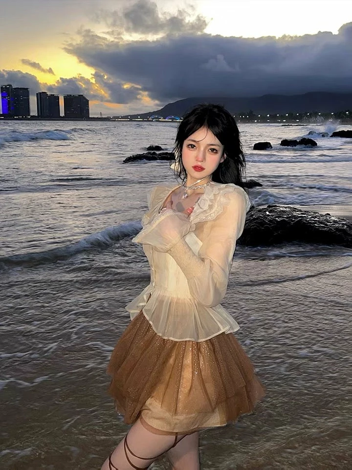 EverythingCuteClub Bottom Sand Silver Tutu Skirt 4 EverythingCuteClub Bottom Sand Silver Tutu Skirt