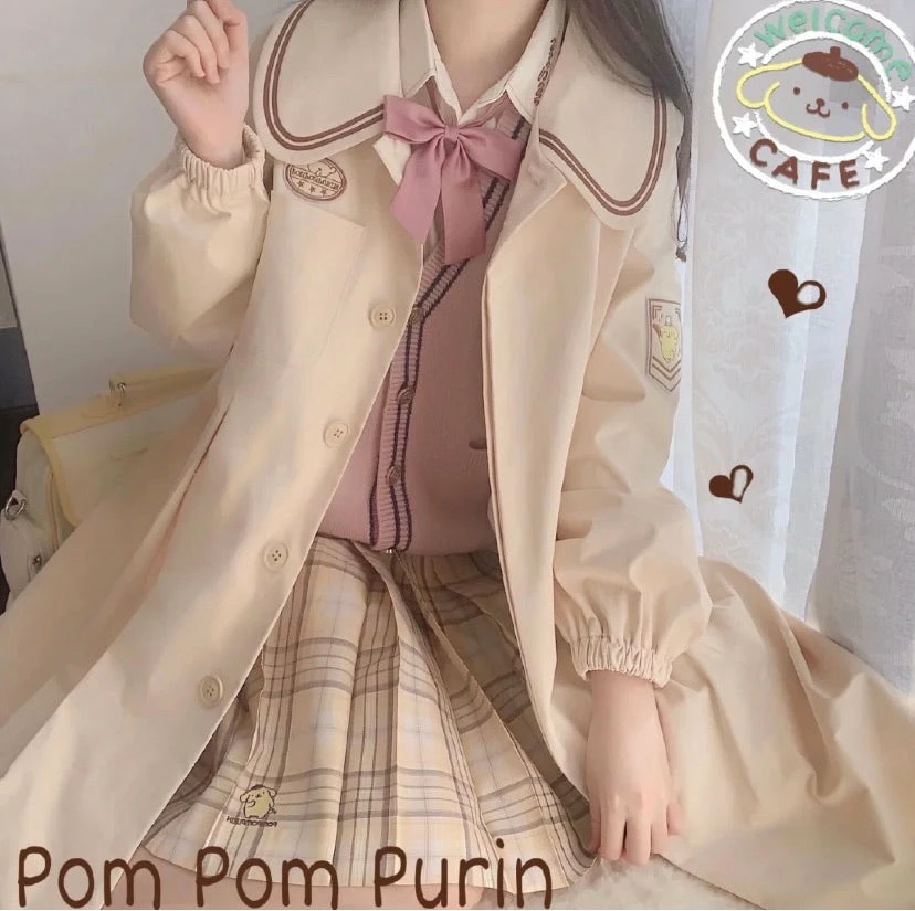 EverythingCuteClub Pre-order Sanrio Collaboration 2021SS Sanrio Character Pompom Purin Hellokitty Mymelody Cinnamoroll Trench Coat Jackets + Puffs+ Coats 10 EverythingCuteClub Pre-order Sanrio Collaboration 2021SS Sanrio Character Pompom Purin Hellokitty Mymelody Cinnamoroll Trench Coat Jackets + Puffs+ Coats