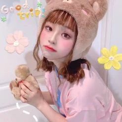 EverythingCuteClub Bear Hat / Bear Chain Bag